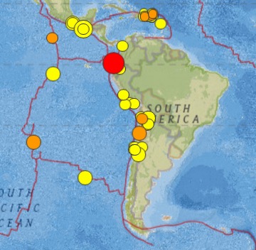 7.4 Earthquake Strikes Ecuador 2-16