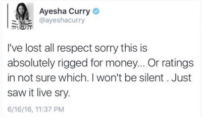 Ayesha curry twitter nba is rigged tweet