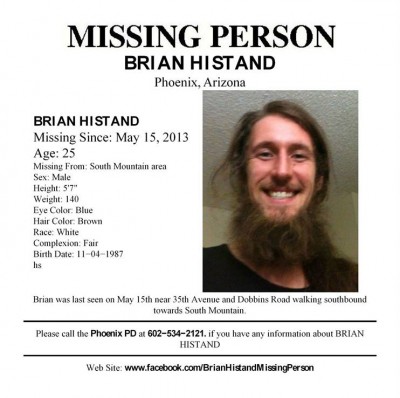 Brian Histand missing poster