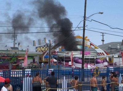 Gravitron fire Keansburg Amusement Park 6
