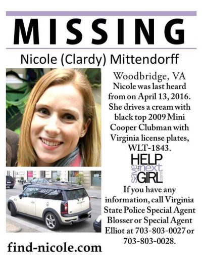 Nicole K. Mittendorff missing poster find