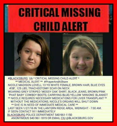 Nicole Lovell missing