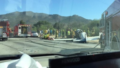 Plane Crashes Into Car After Going Down On San Diego freeway