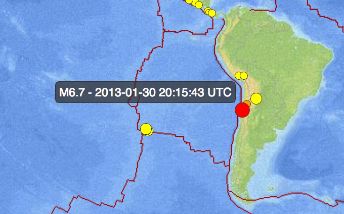 6.7 Earthquake Strikes Chile Screen Shot 2013 01 30 at 12.38.01 PM 6.7 Earthquake Strikes Chile