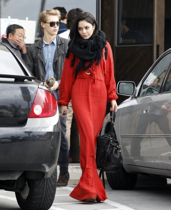 Ground Control To Vanessa Hudgens Vanessa Hudgens In long red dress in Hollywood 06 560x685 Ground Control To Vanessa Hudgens