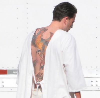 ben affleck back tattoo huge