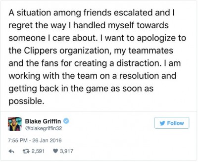 blake griffin apology hand