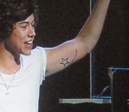 Harry Styles on Harry Styles Tattoos Look Like Doodles  Clothes Hanger    Thecount Com