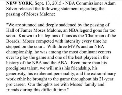 how did moses malone die