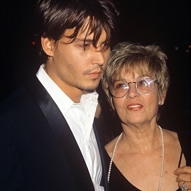 johnny depp and mother red carpet