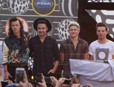 One Direction band Harry Styles, Liam Payne, Niall Horan, and Louis Tomlinson