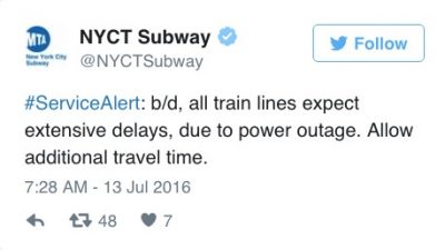 mta line power outage