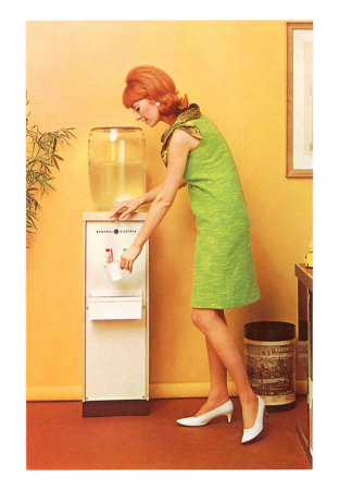 np 00291 cmod girl at water cooler posters Around The Water Cooler