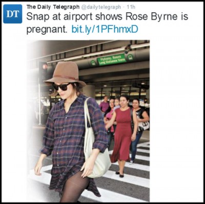 Rose Byrne baby bump photo on Twitter