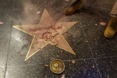 trump-walk-of-fame-star-distroyed
