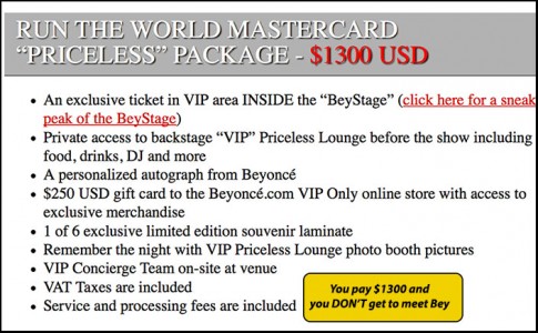 Beyoncé Leaked Tour 'Priceless' Ticket $1,300 EACH! - TheCount.com
