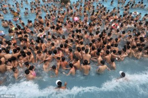 China pool crowded 300x199 News of the Weird: People in China Catching a Break from the Heat