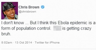 Chris Brown Ebola Tweet