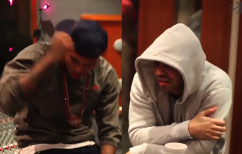 Drake-and-Chris-Brown-studio