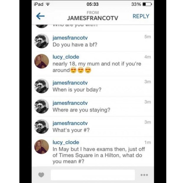 James Franco text