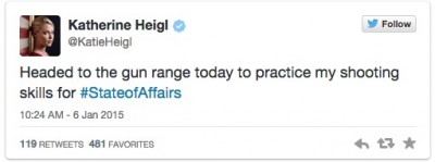 Katherine Heigl Gun Range tweet