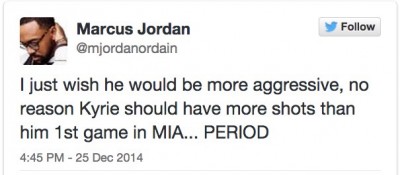 Marcus Jordan tweet lebron