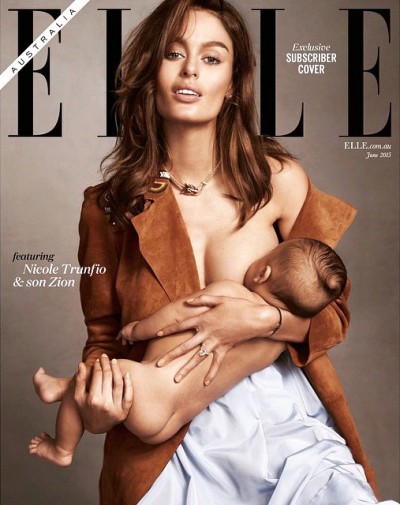 Nicole Trunfio breastfeeding elle