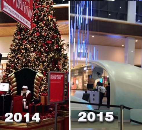 SouthPark Mall replaces Christmas tree with glacier