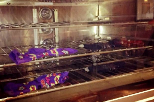 Subway-workers-socks-3in oven