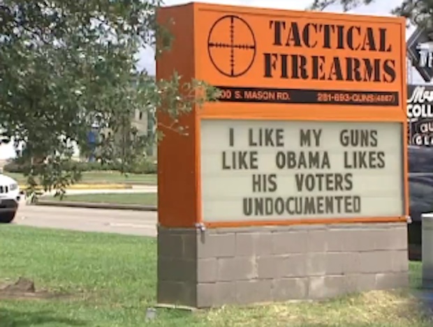 Tactical Firearms gun shop sign obama