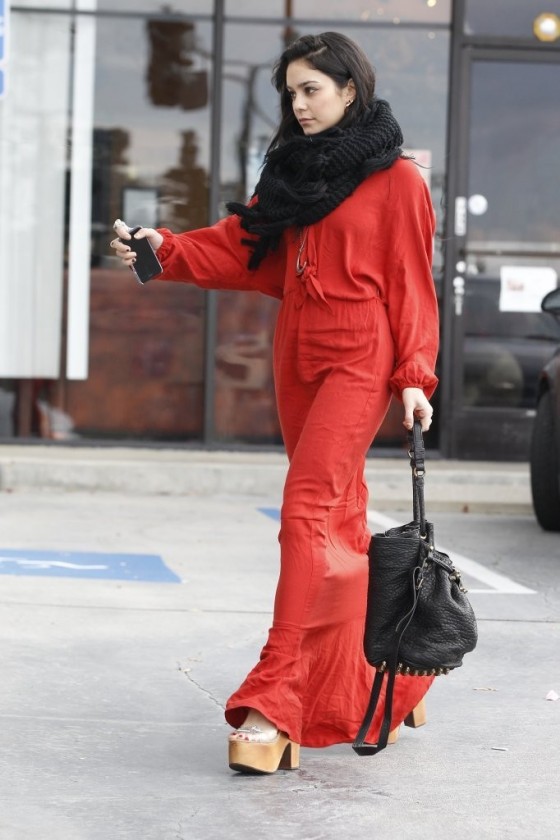 Vanessa Hudgens - In long red dress in Hollywood -01-560x840