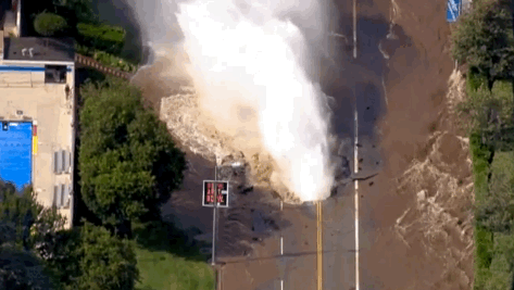 WEST L.A. WATER MAIN BREAK - SUNSET CLOSED IN BOTH DIRECTIONS