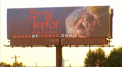 Woods of Terror billboards bring controversy