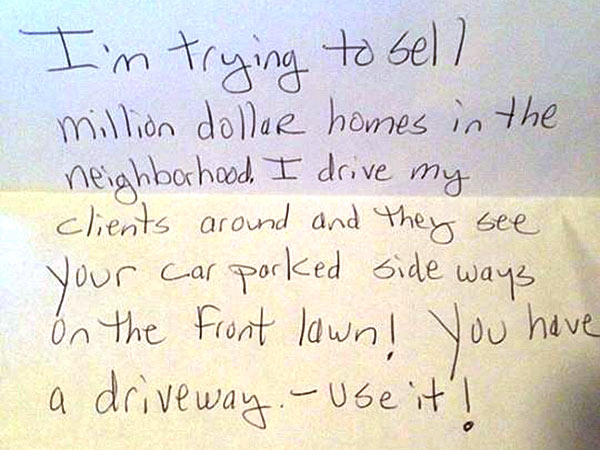 Get F YOUR Lawn Real Estate Agent Note To Old Folks