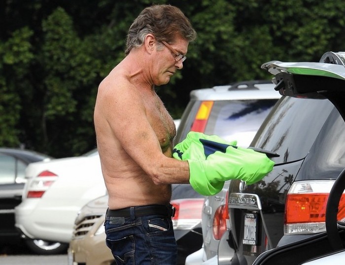 Former 'Baywatch' star David Hasselhoff shows off a toned physique at age 61