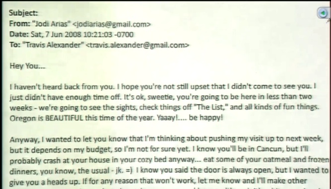 jodi arias email 4 Creepy Email Jodi Arias Sent To EX AFTER Killing Him