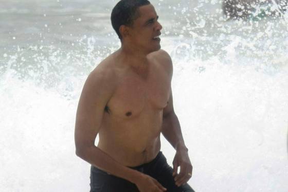 obama shirtless