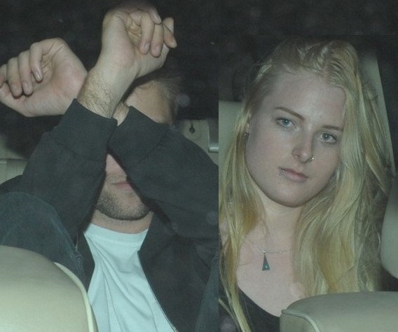 Robert Pattinson leaving The Little Door restaurant at 1am with a blonde mystery woman in Los Angeles