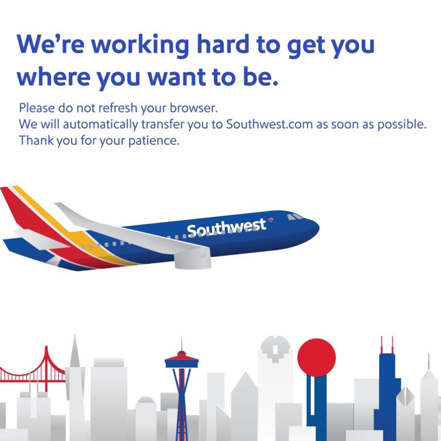 southwest airlines website down